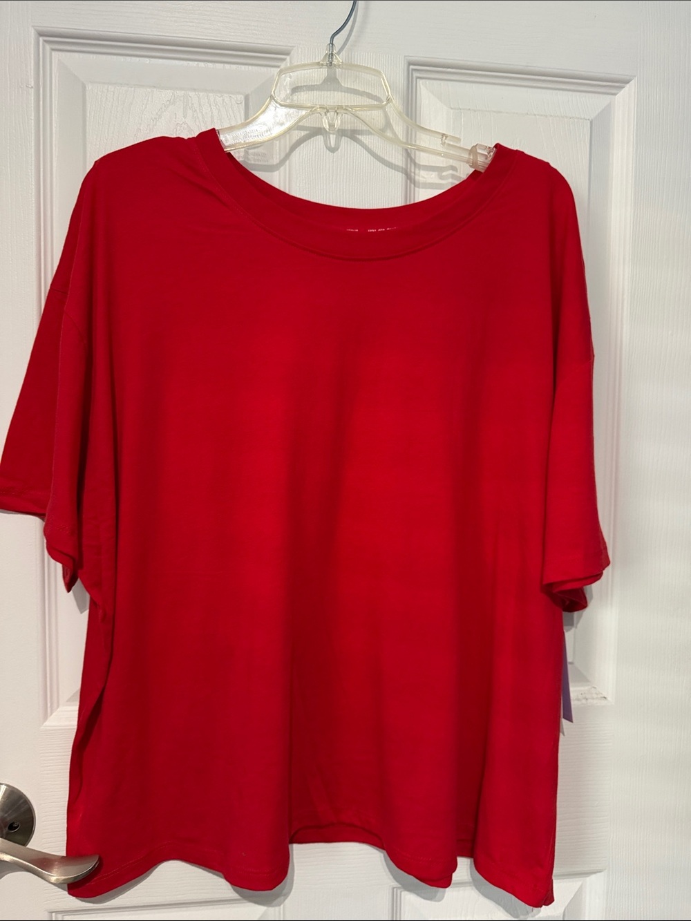 NWT Joyspun Women's Red Short-Sleeve Crewneck Tee. Size 3X.